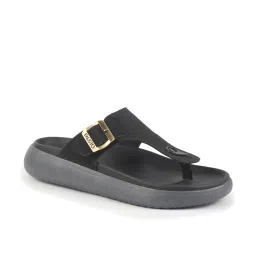 FAUSTO Men's Black T-Strap Sandals image 2