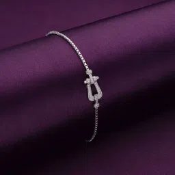 Kai Jewel Sterling Silver Forever Anchored Diamond Adjustable Bracelet image 2