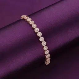 Kai Jewel Sterling Silver Rose Gold Flowery Elegance Diamond Adjustable Bracelet image 2