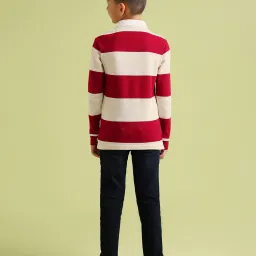 u.s. polo assn. US Polo Kids Boys Beige Cotton Striped T-Shirt image 2