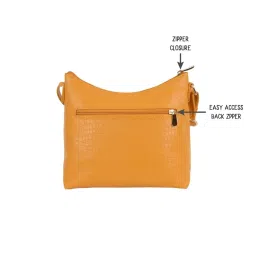 Baggit Yellow Textured Small Hobo Bag image 2