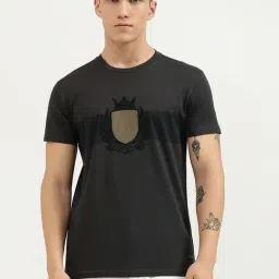 United Colors Of Benetton Dark Grey Pure Cotton Regular Embroidered T-Shirt-picture-24