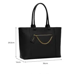 Miraggio Kris Black Textured Large Leather Tote image 3