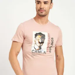 Camla Dusty Pink Cotton Regular Fit Printed T-Shirt-picture-21