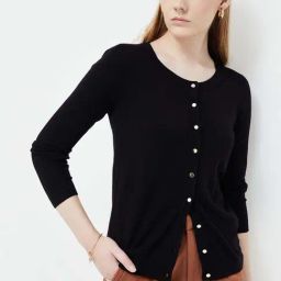 Code by Lifestyle Black Plain Cardigan-picture-0