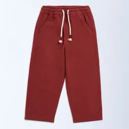 HOP Kids by Westside Rust Solid Mid-Rise Cotton Trousers-picture-32