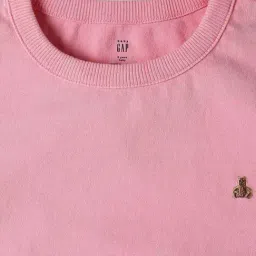GAP Boys Pink Cotton Solid T-Shirt image 4