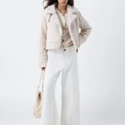 LOV by Westside Off-White Solid Jacket image 3