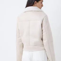 LOV by Westside Off-White Solid Jacket image 2