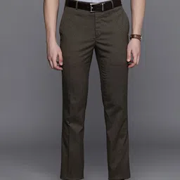 Raymond Men Checked Slim Fit Formal Trousers image 1