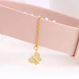 GIVA 925 Golden Social Butterfly Watch Charm For Women-image-2