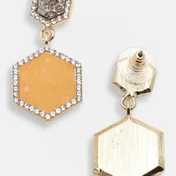 Sohi Gold Plated Party Designer Stone Drop Earrings image 4