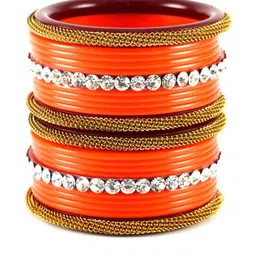 Vidhya Kangan Orange Bangle Set-picture-28