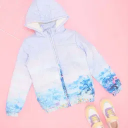 Pantaloons Junior Girls Purple Printed Full Sleeves Coats & Jackets-picture-25