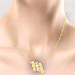 p.c. chandra jewellers P.C Chandra Jewellers 18k Yellow Gold with Three Books Diamond Pendant without Chain image 2