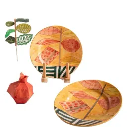 freedom tree Arakta Hand Painted Ceramic Side Plate - Set Of 2 image 2