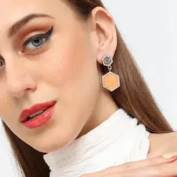 Sohi Gold Plated Party Designer Stone Drop Earrings image 3