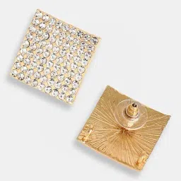 Sohi Gold Plated Party Designer Stone Stud Earrings image 4