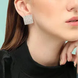 Sohi Gold Plated Party Designer Stone Stud Earrings image 2