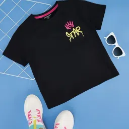 Pantaloons Junior Kids Black Cotton Printed T-Shirt-picture-26