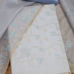 Soch Floral Embroidered Thread Work Unstitched Dress Material-picture-30