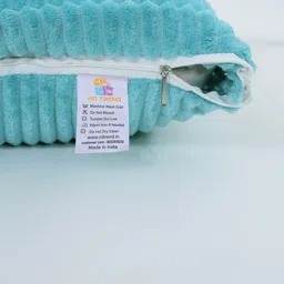 RD TREND Teal Set of 5 Striped Velvet Square Cushion Covers image 3