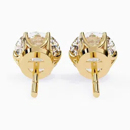 VALANOVA BIS Hallmark 18 Kt Gold 4 Carat Lab Grown Diamond Studded Studs - 1.90 g image 5