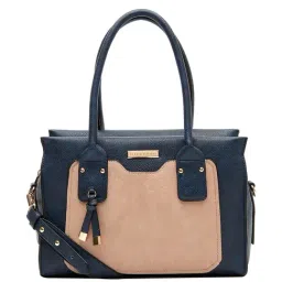 Giordano Capsule Navy & Beige Solid Medium Handbag-image-22
