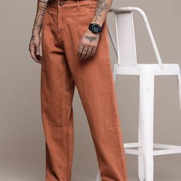 WROGN Men Pure Cotton Loose Fit Pleated Jeans-picture-37