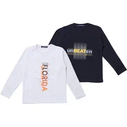 NeuVin Kids Pack of 2 Typography Printed Round Neck T-shirts-picture-43