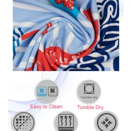 Yellow Bee Cool Summer Detailed Towel - Blue & White image 3