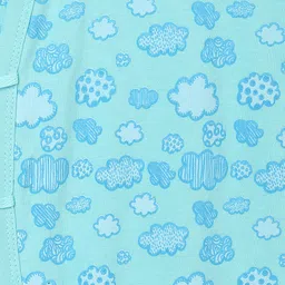 The Mom Store Cotton Full Sleeves Clouds Printed Romper - Sky Blue image 5