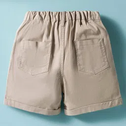 ToffyHouse Poplin Woven Half Sleeves Printed Shirt & Short Set with Bow - Tan image 5