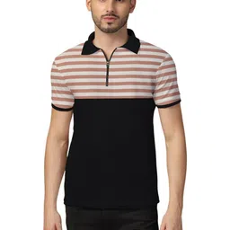 BEYOU FASHION Men Colourblocked Polo Collar T-shirt image 1