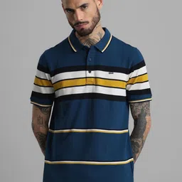 Klub Fox Men Striped Polo Collar Pockets T-shirt-image-1