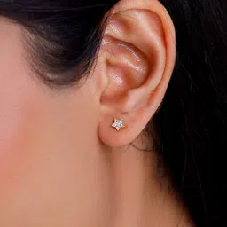 GIVA 18K Yellow Gold Star Constellation Diamond Studs-0.98 gms image 2