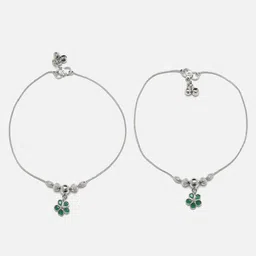 Anouk Silver-Plated Stone Studded Anklets image 3