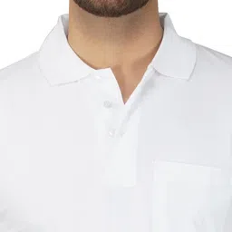 alarm Polo Neck Full Sleeve Cotton Solid Regular Fit T Shirt for Men with Pocket image 4