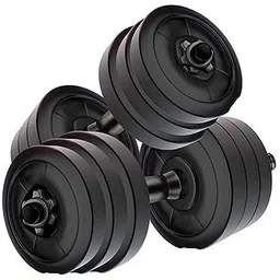 BODY MAXX PVC Dumbells Set, 20kg, Adjustable, Black image 1