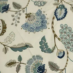 Srijee Decors Off White & Green Floral 250 TC Fitted King Bedsheet With 2 Pillow Covers image 4