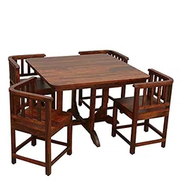 Wopno Furniture Solid Sheesham Wood 4 Seater Dining Table Set Without Cushioned Chairs for Dining Room | Living Room | Home & Office | Hotels Restaurant & Cafe (Honey Oak, 4 Seater) image 5