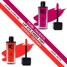 KINDED Set of 2 Lip Eye Cheek Tint with Vitamin E - More Magenta 02 & Sangria Orange 08-picture-0