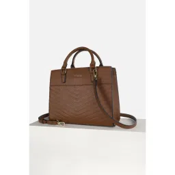 Van Heusen Women Casual Brown Solid Handbag with Detachable Strap image 1