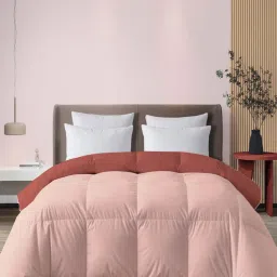 MULBERRY LIVING Double Peach & Terracotta Reversible Comforter(Queen)-image-2