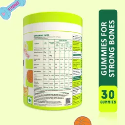 Power Gummies Junior for Strong Bones | Calcium, Phosphorus & Vitamin D| For Age 4-15 Years| Tasty Banana Flavour 30 Gummies image 2