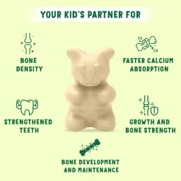 Power Gummies Junior for Strong Bones | Calcium, Phosphorus & Vitamin D| For Age 4-15 Years| Tasty Banana Flavour 30 Gummies image 4