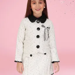 CUTECUMBER Girls Checked Long Sleeves Coat With Skirt-image-37