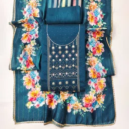 TAVAS Embroidered Unstitched Dress Material image 4