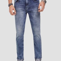 SF JEANS by Pantaloons Men Slim Fit Mid-Rise Low Distress Heavy Fade Jeans-picture-2