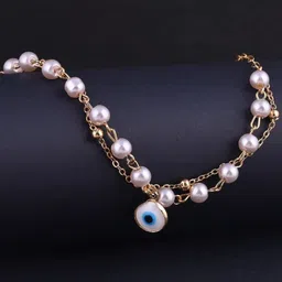 Jewelz Gold-Plated Evil Eye & Pearl Beaded Charm Bracelet image 5
